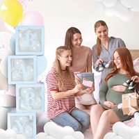 Ballon Transparent avec lettres d'amour pour bébé, décoration de fête d'anniversaire pour bébé, arrière-plan, boîte à ballons