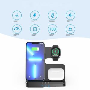 ที่ชาร์จไร้สายใหม่3-in-1 cargador ไร้สายชาร์จเร็วสำหรับโทรศัพท์มือถือนาฬิกาหูฟังชาร์จไร้สาย - Product Image 2