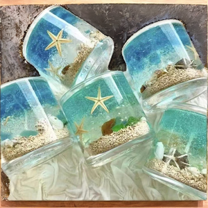 Bougie en cire de soja aromathérapie Océan <span class=keywords><strong>bleu</strong></span>, faite à la main, luxe, coquille de gelée, étoile de mer, cristal, cadeau d'anniversaire parfait, bougie pour les amis - Product Image 2