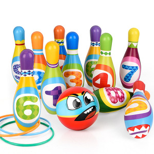 Ensemble <span class=keywords><strong>de</strong></span> bowling souple en PU pour enfants, jouet éducatif avec chiffres, <span class=keywords><strong>jeu</strong></span> interactif parent-enfant, sport d'intérieur et d'extérieur pour tout-petits, vente en gros - Product Image 6