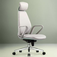 Nouvelle conception de chaise de bureau de direction de luxe confortable en cuir véritable à dossier haut pivotant pour usage commercial