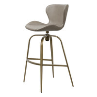 Tabouret de bar pivotant de luxe léger en cuir de vachette importé de qualité supérieure, chaise de table îlot minimaliste italienne au design simple HD-7296D