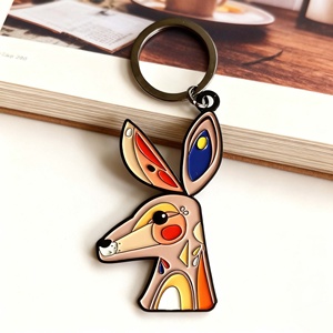 Porte-clés personnalisé en métal vierge à graver, en forme d'animal de dessin animé, avec logo souple, pour articles promotionnels - Product Image 4