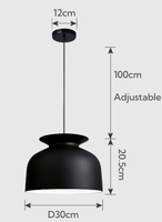 Lampe suspendue de plafond noire mate de conception minimaliste moderne en gros lampe suspendue de salle à manger nordique
