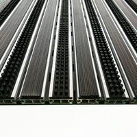 Vente chaude facile à installer tapis d'entrée en aluminium antidérapant tapis de porte tufté en caoutchouc lavable pour bâtiment de bureau à domicile fabriqué en Chine