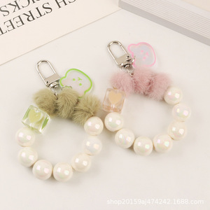 เครื่องประดับเคสหูฟังทำจากอะคริลิคสีสันสดใสพร้อมจี้พวงกุญแจรถยนต์ทำจากมุกปอมปอมปอม - Product Image 3