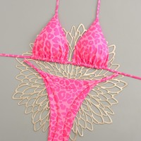 Ensemble bikini deux pièces sexy pour femme, maillot de bain taille haute à imprimé numérique avec coussinet de poitrine, sans armature, idéal pour les fêtes à la piscine