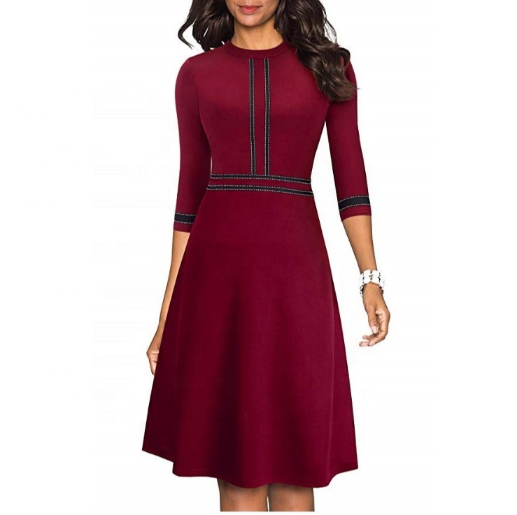 Official Women's Midi Dress - Modern Casual Fall Clothing, Eco-Friendly &  Breathable, With OEM Service, Perfect for Autumn