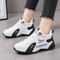 Chaussures de sport pour femmes OEM avec empeigne en microfibre, logo personnalisé, chaussures de marche décontractées