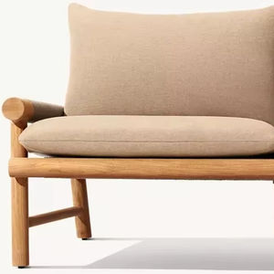 Juego de Sofás de Jardín de Madera de Teca Maciza de Diseño Minimalista Rústico y Premium para Exteriores - Product Image 1