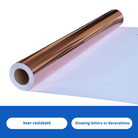 Película metalizada recubierta de oro rosa de un solo lado PET, Material publicitario brillante, pegatina, plotter de corte, decoración navideña, vinilo