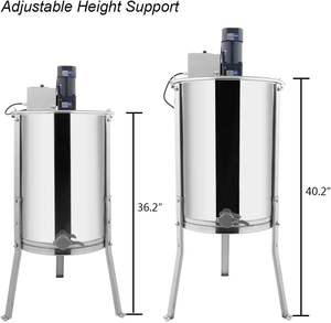 New Pomelo Electric 4-Frame Honey Extractor Separator Food-Grade Stainless Steel Honeycomb Spinner <b>Drum</b> Adjustable Height Stand - Product Image 2