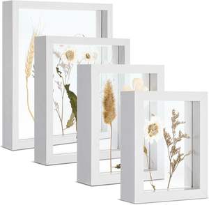 Cadres <span class=keywords><strong>photo</strong></span> flottants, cadre <span class=keywords><strong>photo</strong></span> en bois, cadres à fleurs, décoration murale, cadeau pour la famille, les amis, anniversaire, mariage - Product Image 1