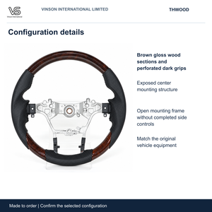 Volant en bois pour Toyota HILUX, configuration sélectionnée Open Center THWOOD - Product Image 2