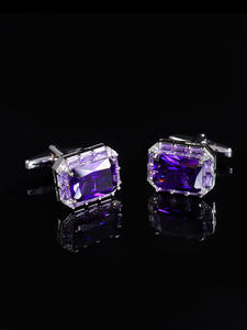 高級スクエアジルコンカフスボタン、男性への絶妙な贈り物、宝石フルダイヤモンドカフスボタン、結婚式パーティー用 - Product Image 5