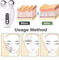 Mini appareil de lifting du visage à micro-courant, masseur facial ABS, outil de soin de la peau, rouleau facial pour le resserrement des rides