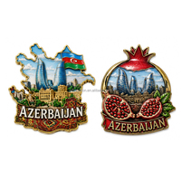 Imán de nevera de metal personalizado de Azerbaiyán, abridor de botellas impreso en 3D de aleación de zinc, recuerdos de viaje al por mayor OEM