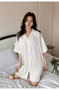 <span class=keywords><strong>Camicia</strong></span> <span class=keywords><strong>da</strong></span> <span class=keywords><strong>notte</strong></span> a farfalla vuota di lusso a <span class=keywords><strong>manica</strong></span> <span class=keywords><strong>corta</strong></span> <span class=keywords><strong>da</strong></span> donna 2024 di lusso puro desiderio - Product Image 5