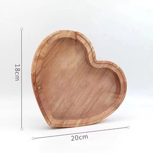 Tirelire en bois en forme de cœur pour enfants de 5 à 7 ans, design moderne et simple, ornement artisanal de bureau - Product Image 3