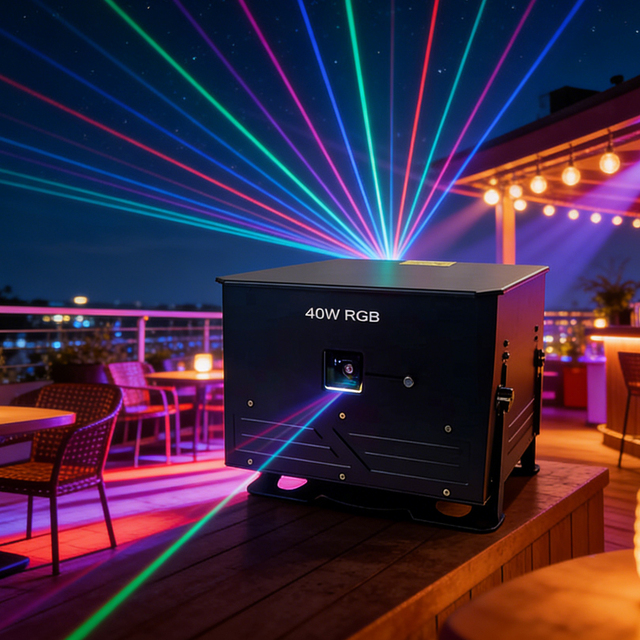 40W RGB Laser Projector APP Control Sound Activated Multiple Modes for Commercial Exhibition Stage Lighting