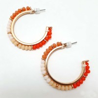 Pendientes de Aro con Cuentas de Vidrio Chapadas en Oro Hechos a Mano, Estilo Lindo, Modernos y Lujosos