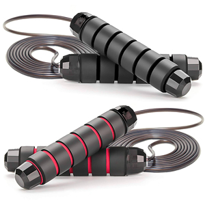 <span class=keywords><strong>Corde</strong></span> à <span class=keywords><strong>sauter</strong></span> professionnelle de haute qualité en acier robuste avec revêtement PVC ET0072-2, roulement à billes, réglable et lestée pour la boxe et le fitness - Product Image 3