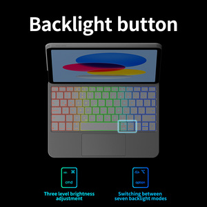 Clavier magique OEM ODM avec étui, clavier sans fil magnétique BT 78 touches rétroéclairé, pavé tactile en verre pour iPad 11e génération A16 - Product Image 3