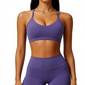 Soutien-gorge de sport à faible impact pour femmes, sans couture, rembourré, pour yoga, pilates, gym, fitness, vêtements de sport personnalisés, vente en gros - Product Image 1