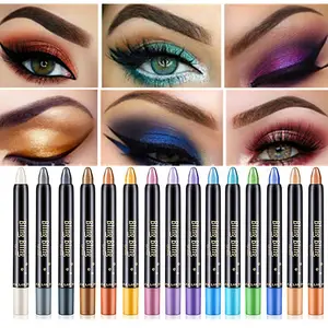 Crayon de maquillage coloré, 15 couleurs, haute lumière, perle légère, bâton d'ombre à paupières, bâton de maquillage résistant à l'eau, nouvelle vente
