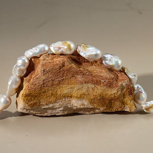 סיטונאי זהב פנינים מעוטרים של מים מתוקים פנינים 13-17 מ "מ לבן עם זהב בארוקה מים פנינה - Product Image 5