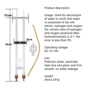 ฮอฟแมนอฟแมนอิเล็กโทรไลซิสเครื่องทดลองน้ำด้วยตัวหยุดแก้ว - Product Image 4