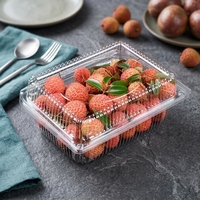 Boîte à fruits en PET transparente, pliable et jetable, pour fraises, raisins, cerises – Vente en gros usine