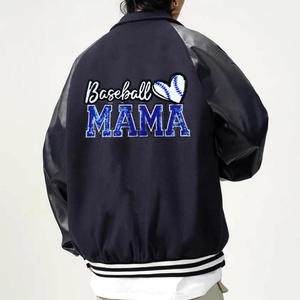 Patch à sequins Baseball <span class=keywords><strong>Mama</strong></span>, lettres <span class=keywords><strong>MAMA</strong></span> brodées en chenille bleu roi brillant, applique en forme de cœur, badges pour veste - Product Image 5