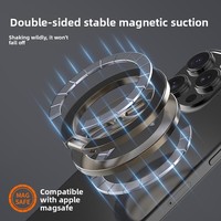 Support magnétique double pour téléphone et tablette, en alliage d'aluminium, pliable, portable, pour bureau, lit, voiture, salle de sport, rotation à 360°