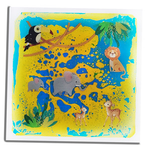 Alfombra de juego antideslizante de la serie Zoo para aliviar el estrés, la ansiedad y el autismo, con relleno líquido no tóxico y baldosas para el suelo. - Product Image 1
