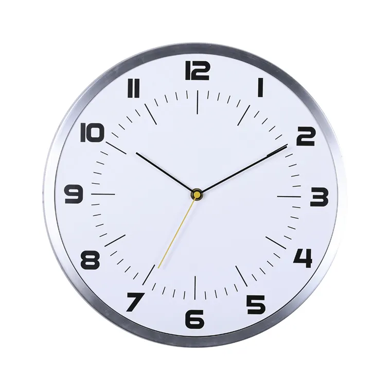Best OEM 13 Inch Silver Silent Movement Clock Home Decor Wall Clock Interior Decoration Clock