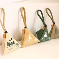 Porte-monnaie en toile triangulaire Zenos Mini avec fermeture éclair, motif Zongzi moderne, pochette à monnaie portable, petit cadeau promotionnel