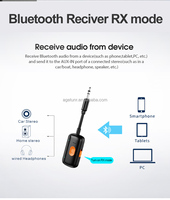 Agetunr Nouveau J55 Récepteur-émetteur sans fil V5.4 pour avion/TV/PC/tapis roulant, transmetteur audio Bluetooth auxiliaire 3,5 mm