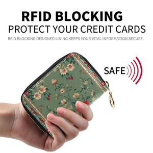 Nueva Cartera de Cuero PU con Diseño Floral Bohemio Marroquí Personalizado, con Cierre de Cremallera para Tarjetas de Identificación y Monedero - Product Image 2