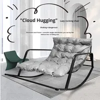 Fauteuil inclinable à double bascule - Design moderne en métal pour chambre à coucher, balcon, salon et bureau