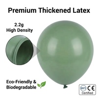 Nouveaux ballons en latex mats de couleur vert haricot rétro vintage épais de 5 pouces, 10 pouces, 12 pouces, 18 pouces, 24 pouces, 36 pouces