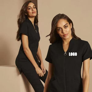 Capa de Peluquería con Cuello en V y Cremallera, Personalizable con Logotipo, 100% Poliéster, Estilo Nuevo, para Masajes, Venta Caliente en Europa y América, ODM/OEM - Product Image 2