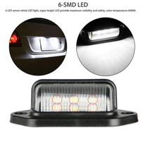 6 LED 12-24V, éclairage universel de plaque d'immatriculation de voiture, camion, camping-car, remorque, fourgonnette, feux arrière, ampoules blanches, éclairage étanche