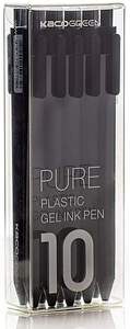 Bolígrafos de gel retráctiles KACO Soft Touch de 0.5 mm con punta fina (color negro, paquete de 10 con tinta negra) 10 piezas por caja Uso en oficina y escuela - Product Image 2