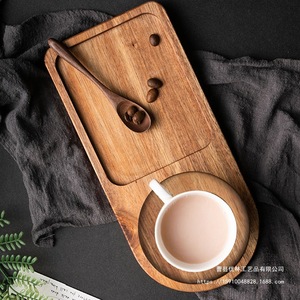 Acacia Wood <b>Tea</b> <b>Tray</b> With Coffee Scoop Multifunctional Desktop Serving <b>Tray</b> For <b>Tea</b> Coffee Snacks - Product Image 1
