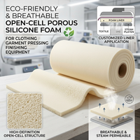 Rouleau de mousse de silicone poreuse à cellules ouvertes, respirant et écologique, pour équipement de pressage et de finition de vêtements, doublure personnalisée
