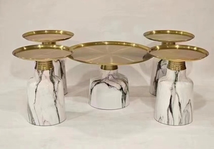 <span class=keywords><strong>Table</strong></span> d'appoint en <span class=keywords><strong>acier</strong></span> et marbre naturel, <span class=keywords><strong>table</strong></span> à café et à thé - Product Image 4