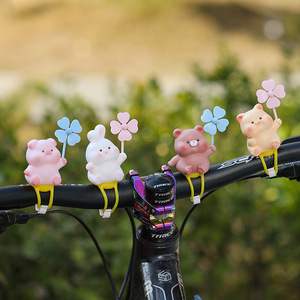 <b>Cute</b> Animal Windmill Figurine Resin Bicycle Handlebar Ornament Decorative Accessory For Bike - Product Image 1