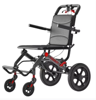 Silla de Ruedas Plegable de Aluminio Ultraligera y Portátil para Personas Mayores, Ayuda de Rehabilitación Manual, Silla de Ruedas Pequeña para Avión