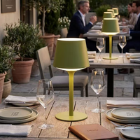 Lampe de table de restaurant portable, romantique, étanche IP54, verte et noire, pour extérieur, facile à transporter, 3800mAh, recharge USB, à intensité variable